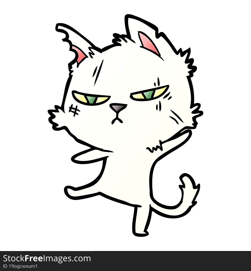 tough cartoon cat. tough cartoon cat