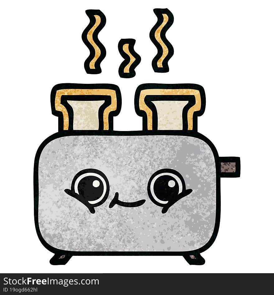 retro grunge texture cartoon of a of a toaster