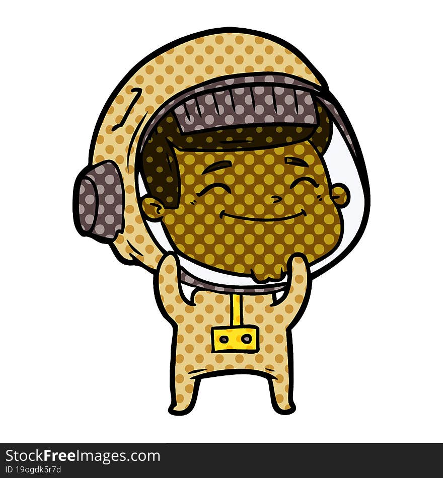 happy cartoon astronaut. happy cartoon astronaut