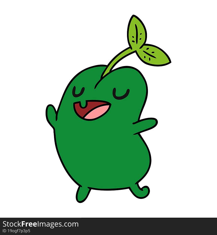 cartoon kawaii cute sprouting bean