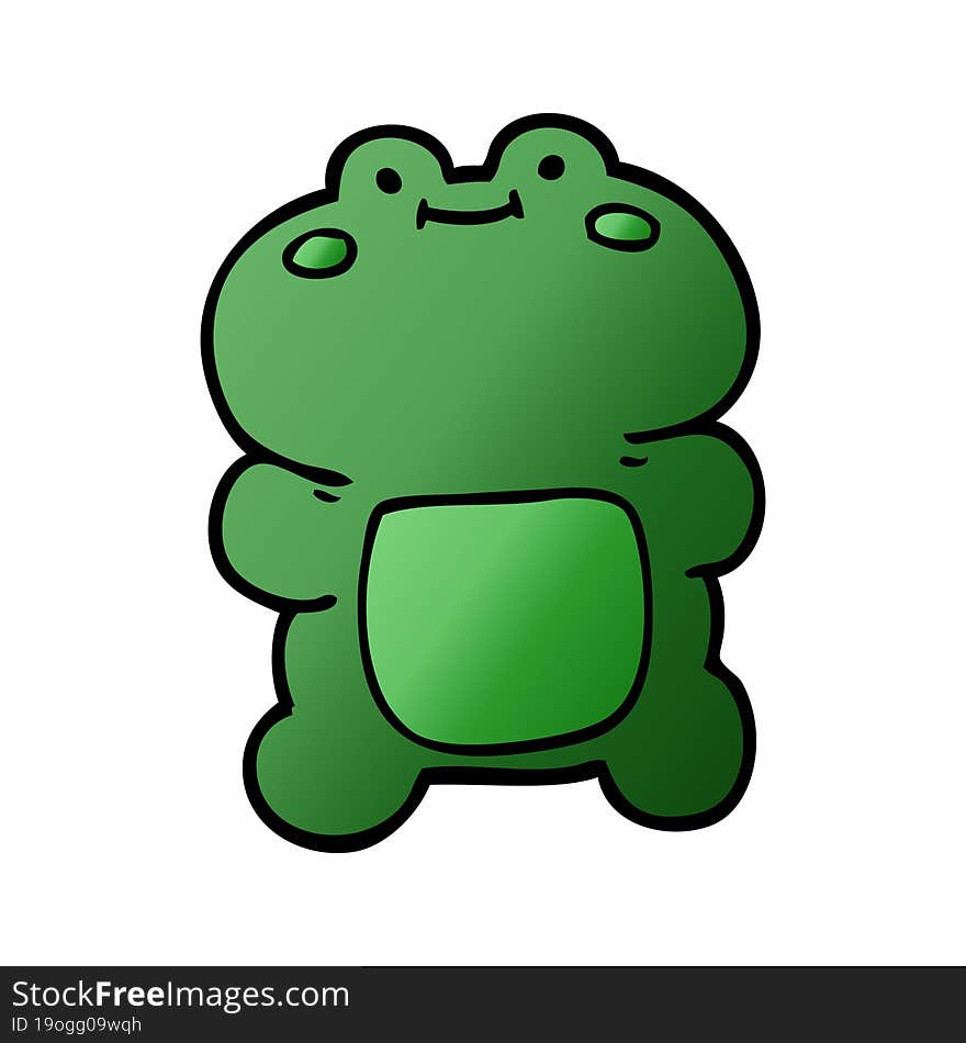 funny cartoon doodle frog