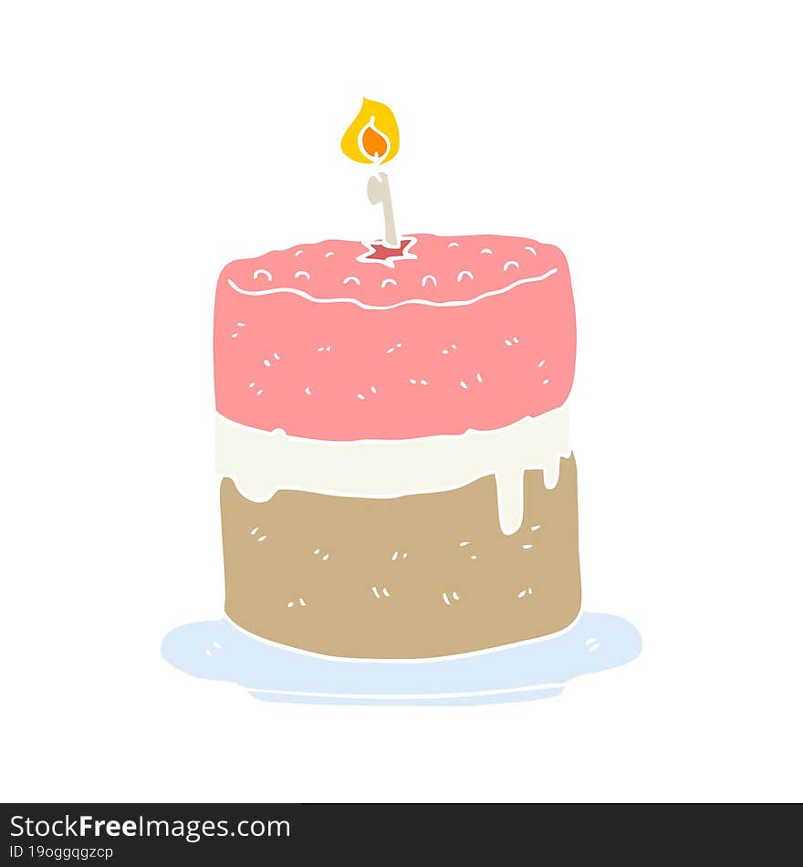 flat color style cartoon cake