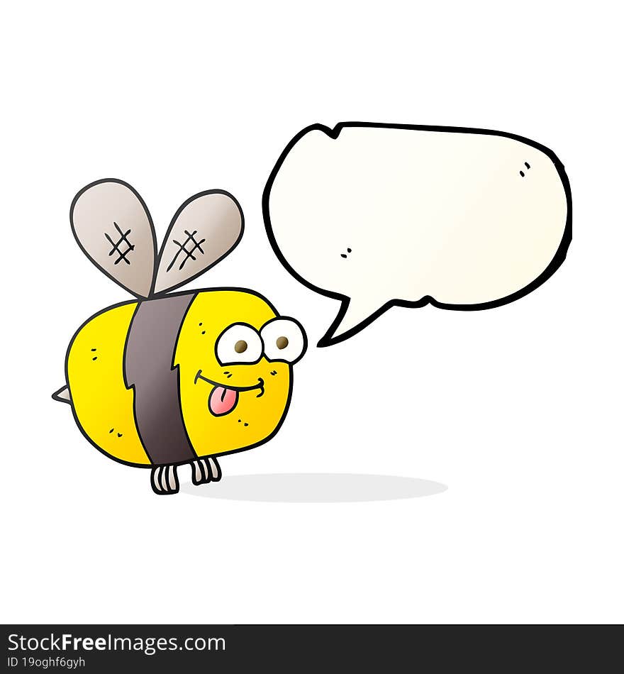 freehand drawn speech bubble cartoon bee