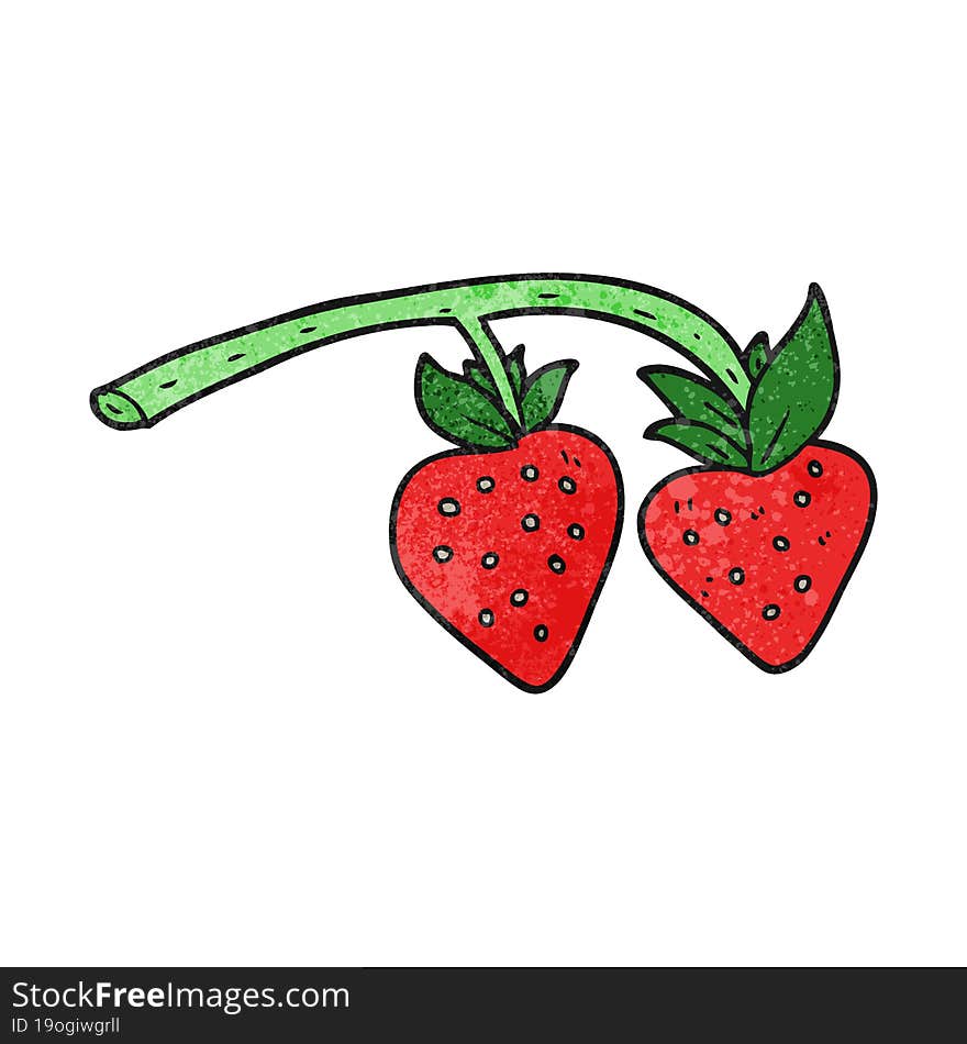 Textured Cartoon Strawberries