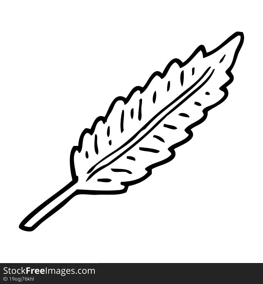 Black And White Cartoon Of A White Feather