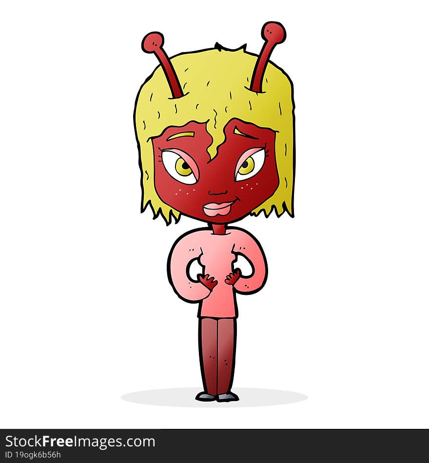 cartoon alien woman