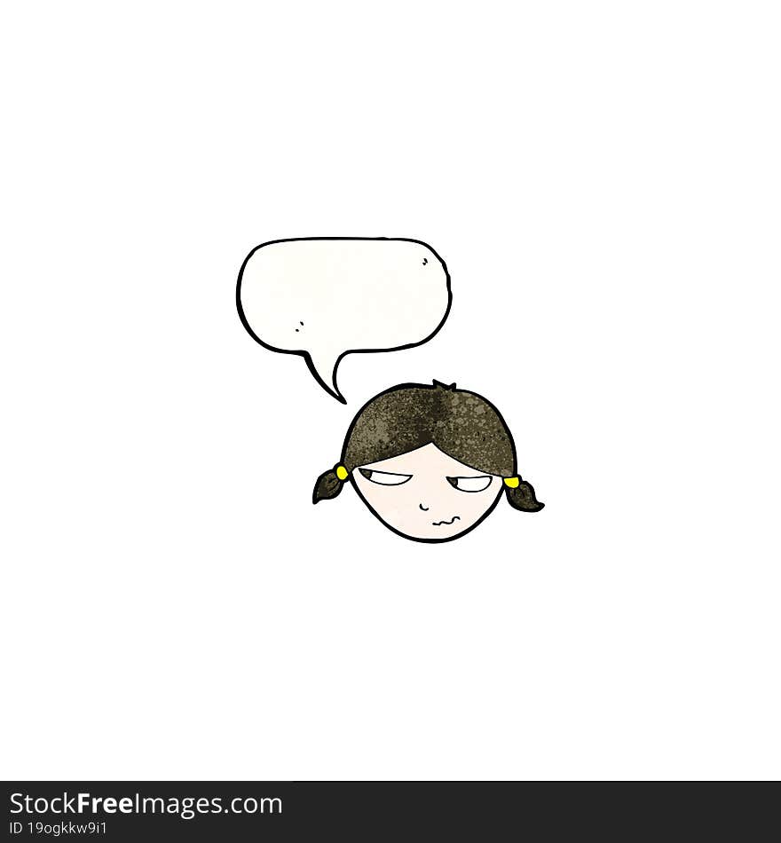 cartoon annoyed woman with speech bubble