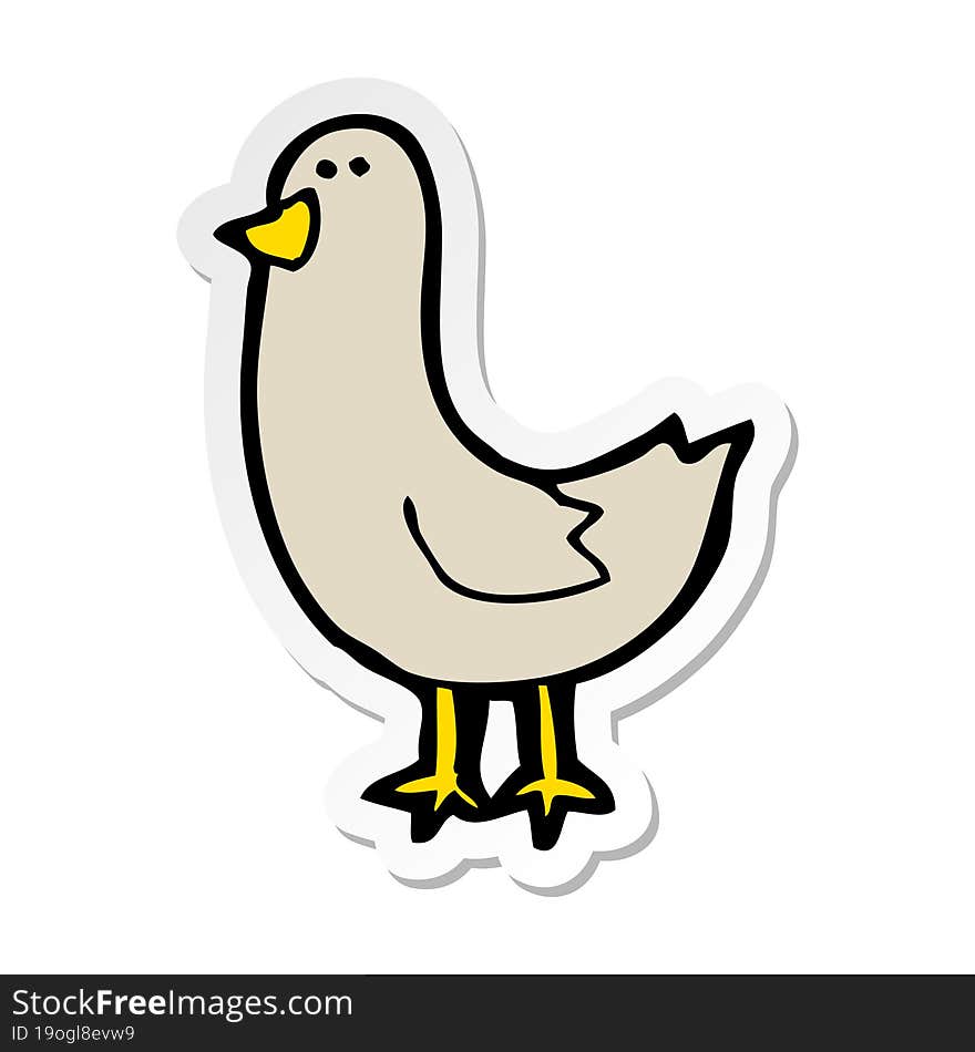 sticker of a cartoon bird