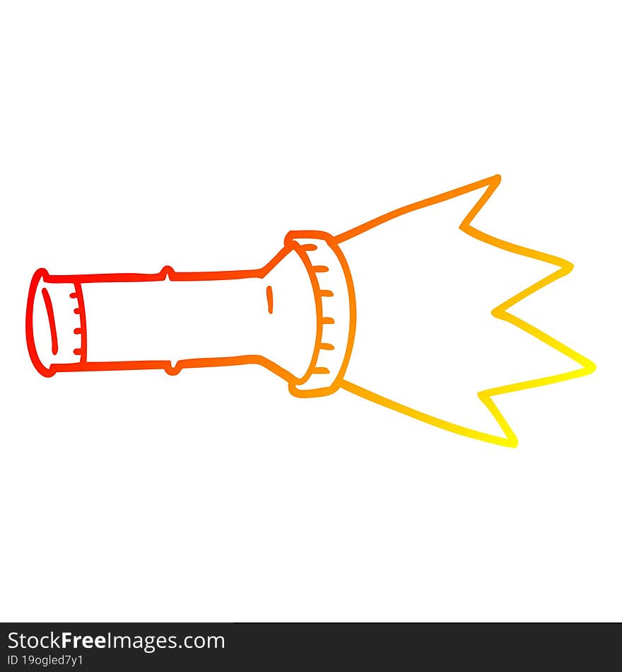 warm gradient line drawing of a cartoon torch