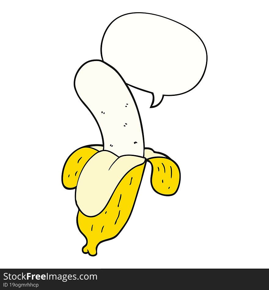 cartoon banana and speech bubble