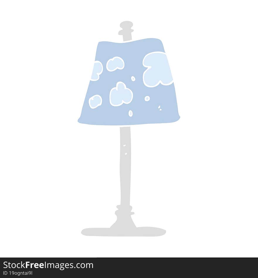 flat color illustration of a cartoon lamp