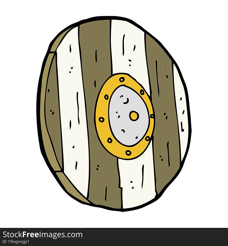 Cartoon Wooden Shield