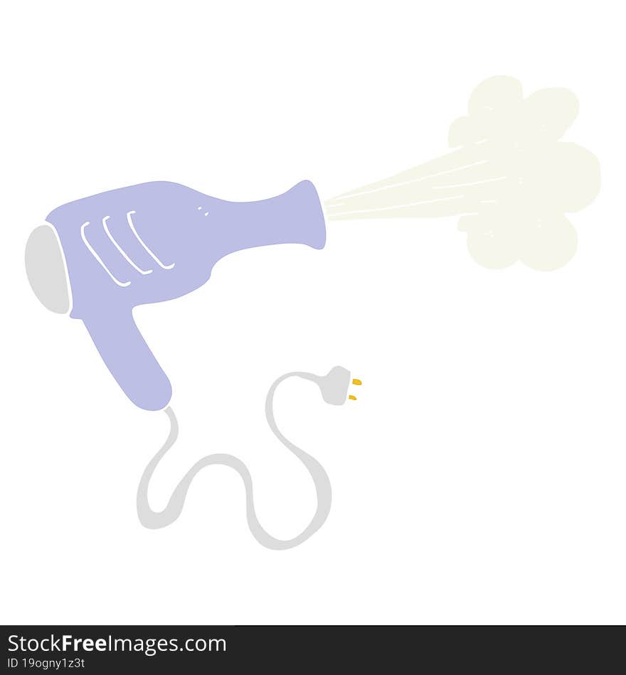 flat color illustration of hair dryer. flat color illustration of hair dryer