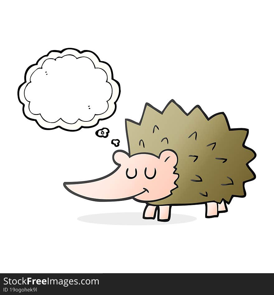 thought bubble cartoon hedgehog