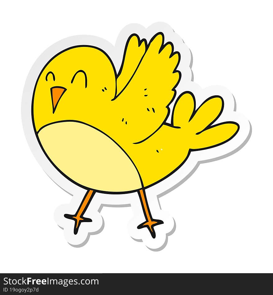 sticker of a cartoon bird