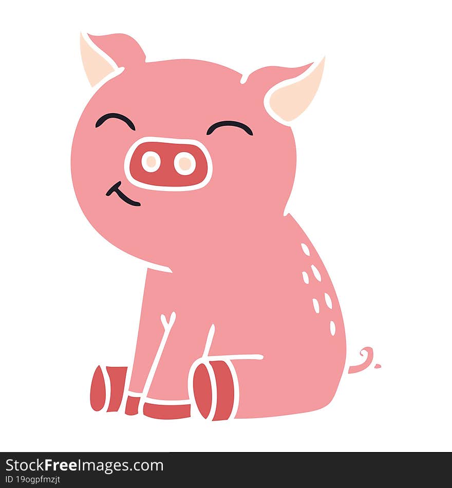 Quirky Hand Drawn Cartoon Pig