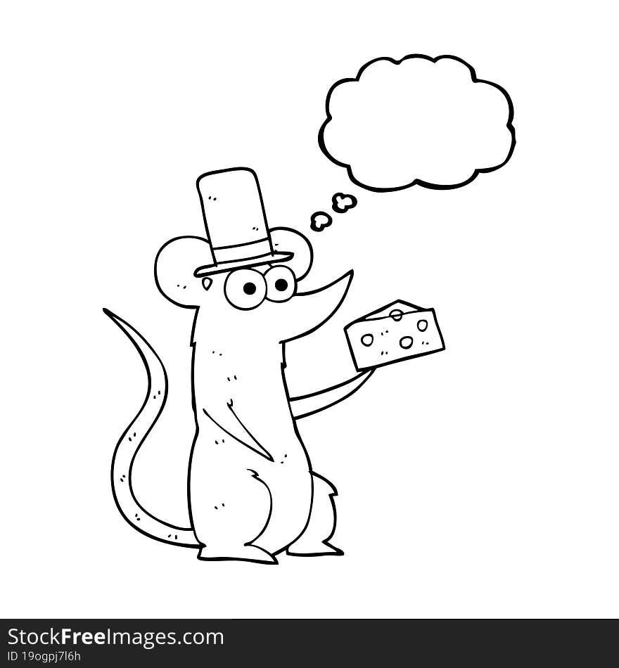 Thought Bubble Cartoon Mouse With Cheese