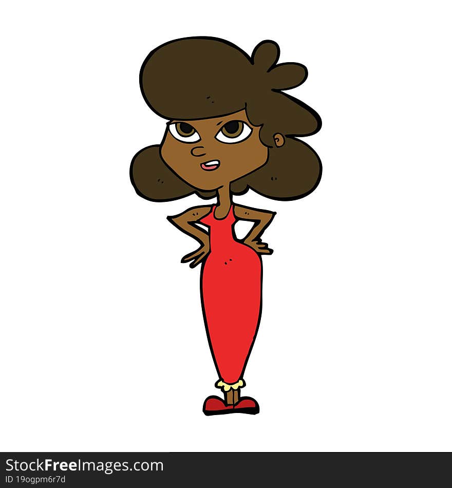 cartoon girl with hands on hips