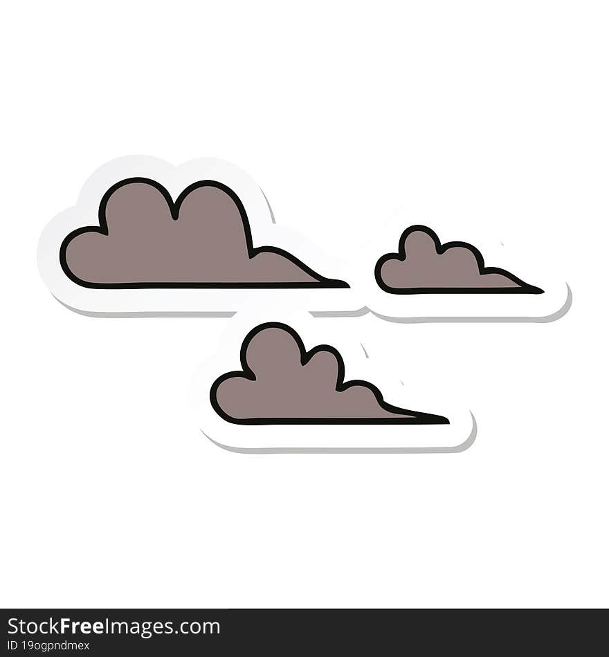 Sticker Of A Cute Cartoon Storm Cloud