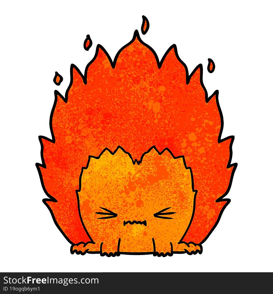 cartoon fire creature. cartoon fire creature