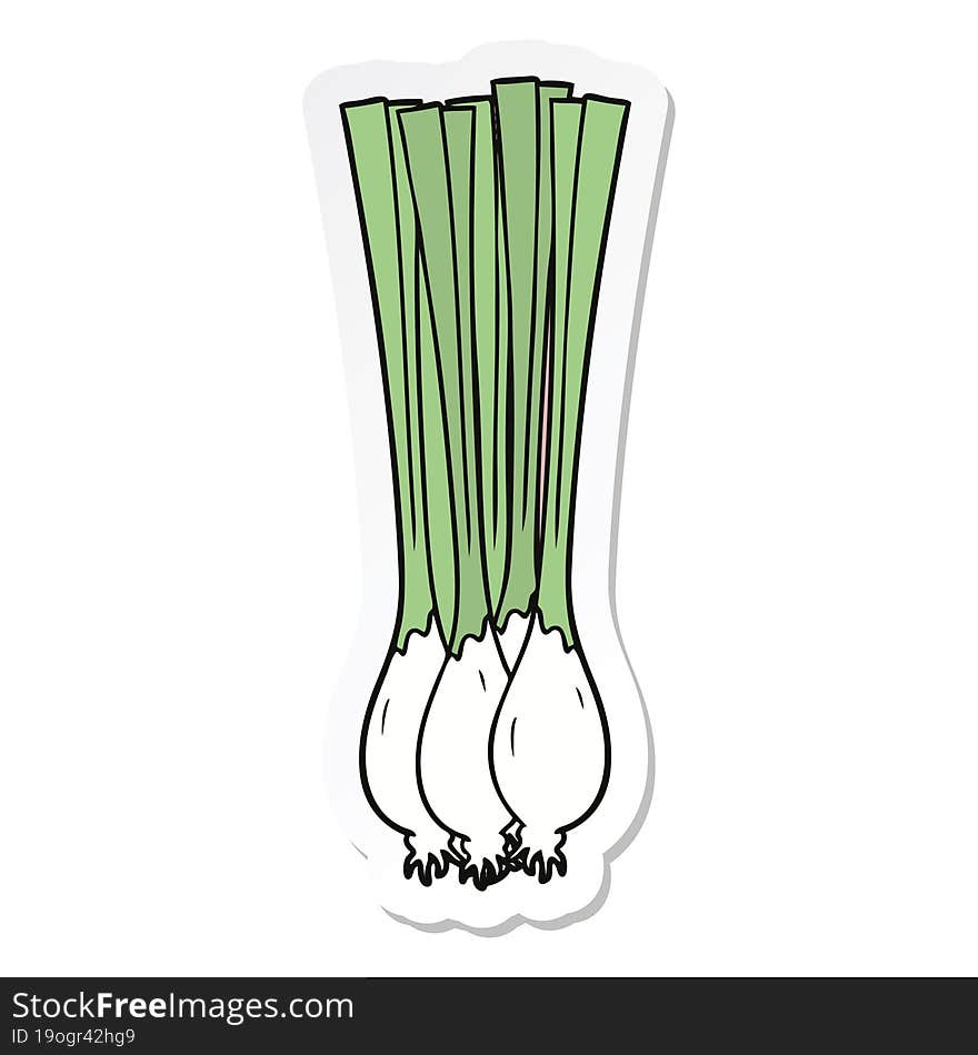 Sticker Of A Cartoon Spring Onions