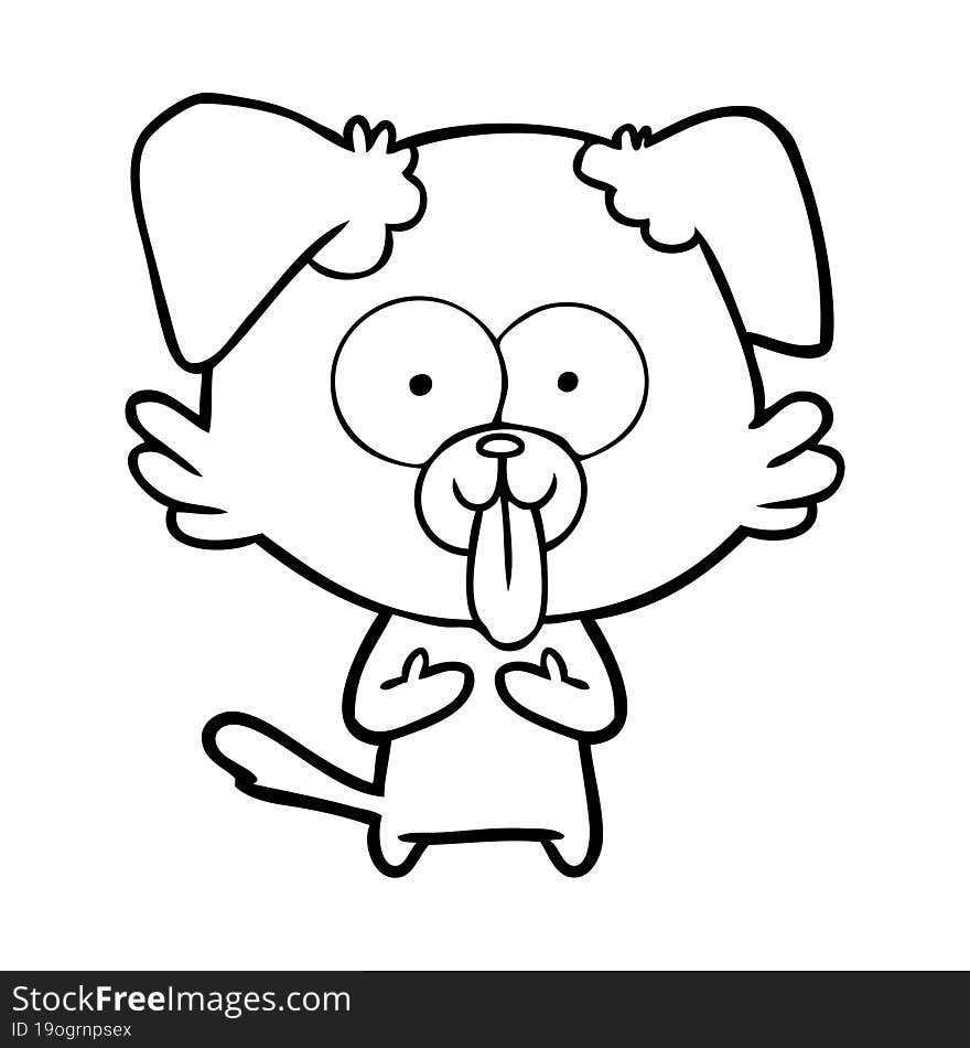 cartoon dog with tongue sticking out. cartoon dog with tongue sticking out