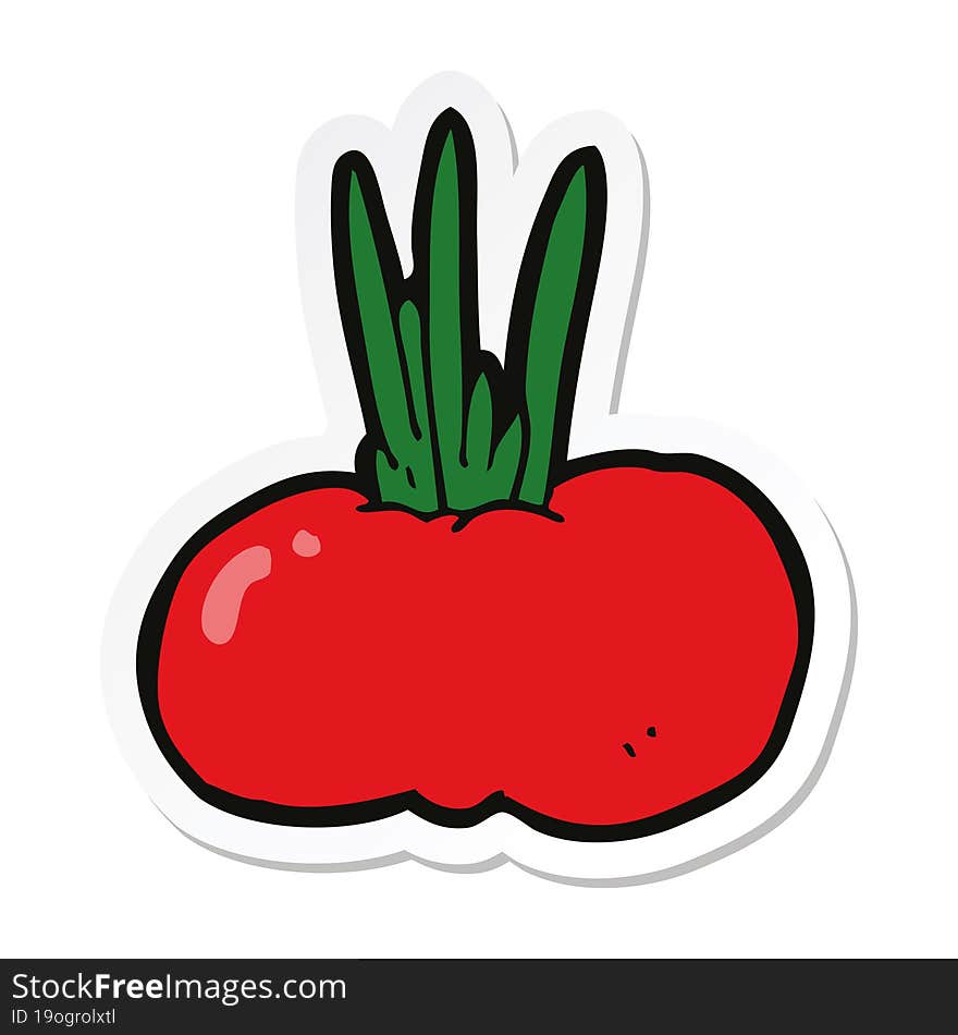 Sticker Of A Cartoon Vegetable