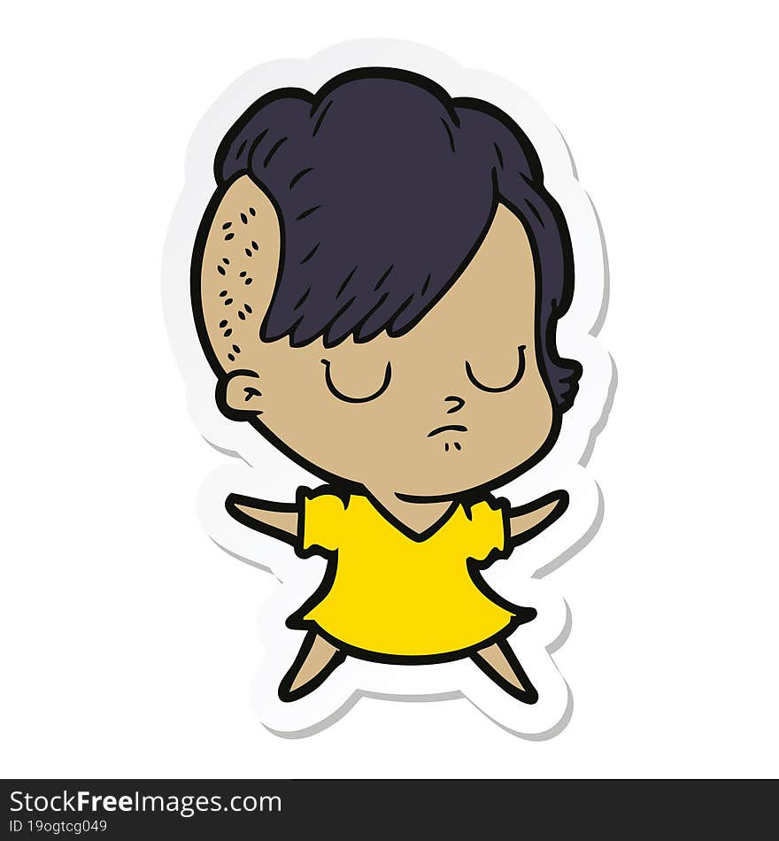 sticker of a cartoon woman