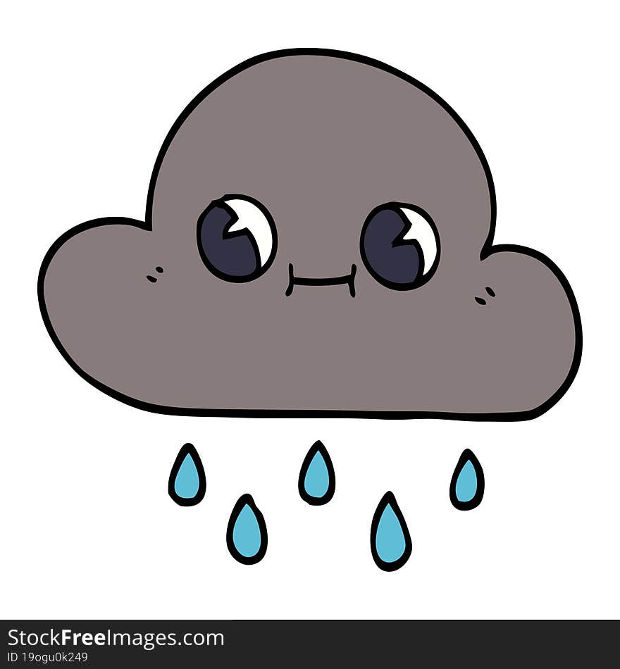 cartoon doodle rain cloud