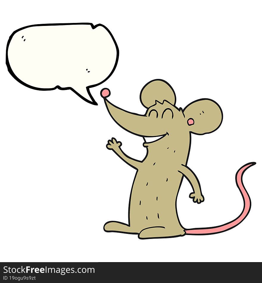 Speech Bubble Cartoon Mouse