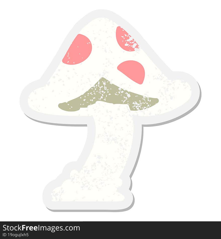 Cartoon Poisonous Toadstool Grunge Sticker