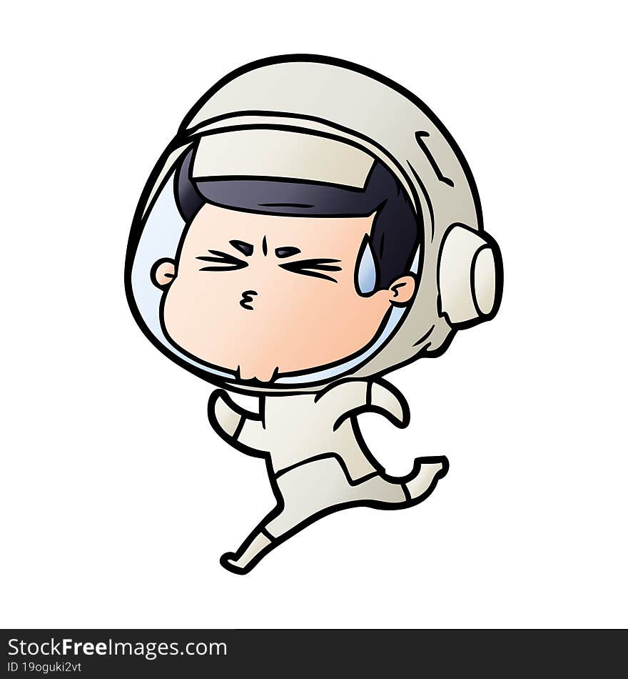 cartoon stressed astronaut. cartoon stressed astronaut