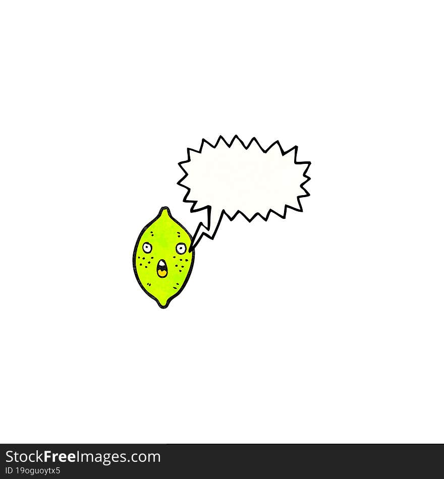 Cartoon Lime With Speech Bubble