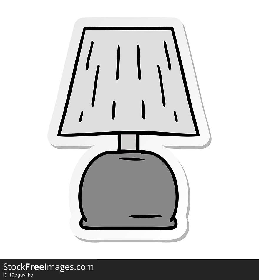 sticker cartoon doodle of a bed side lamp