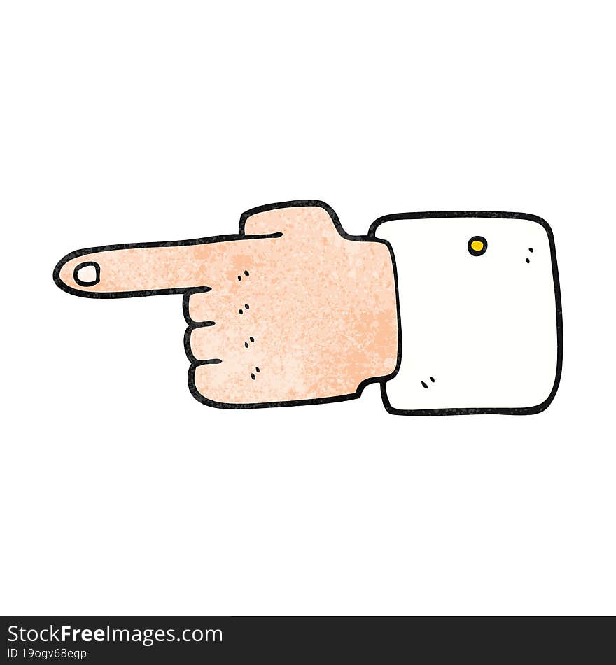 Textured Cartoon Pointing Hand