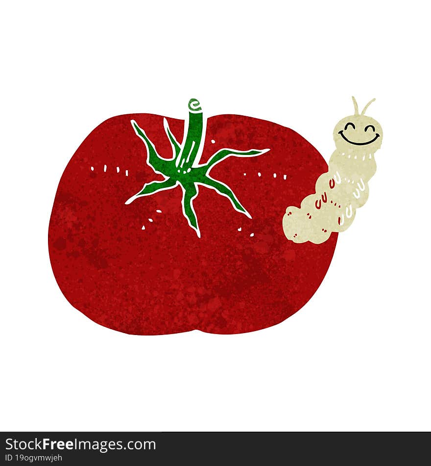 Cartoon Tomato With Bug