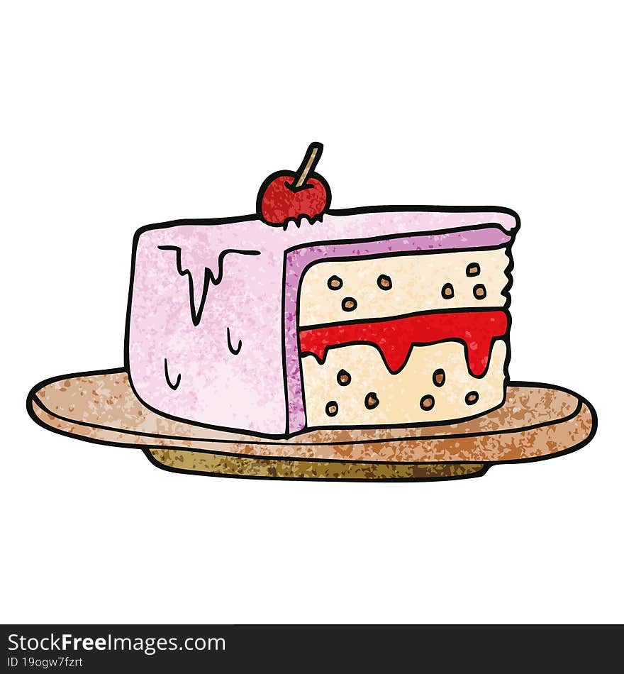 cartoon doodle slice of cake