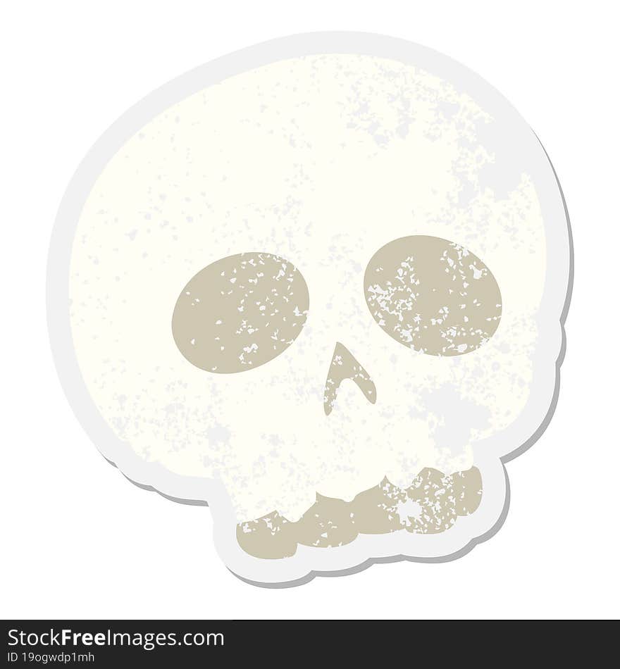 spooky skull grunge sticker