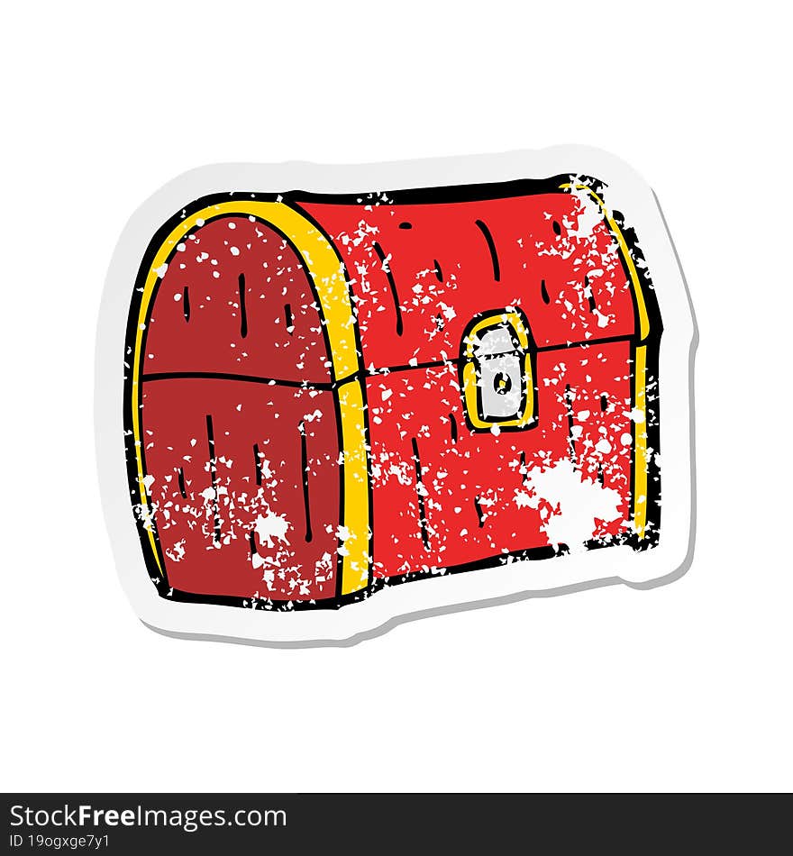 retro distressed sticker of a cartoon treasure chest