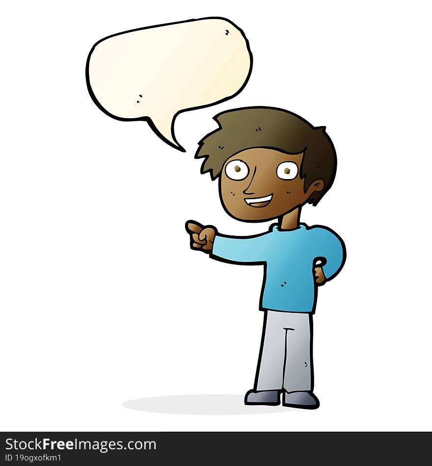 cartoon man pointing with speech bubble