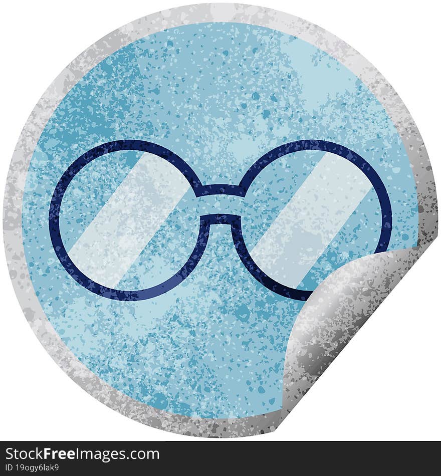 spectacles graphic vector illustration circular sticker. spectacles graphic vector illustration circular sticker