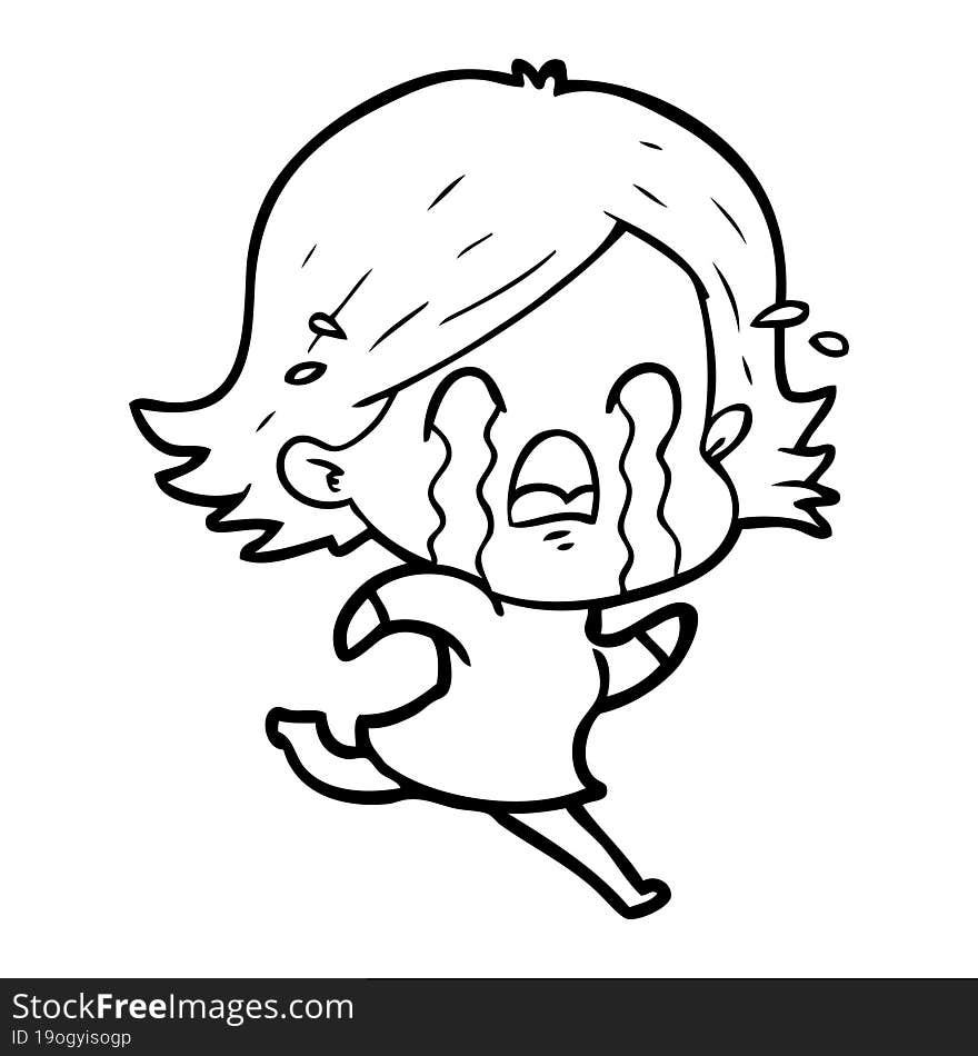 cartoon woman crying. cartoon woman crying