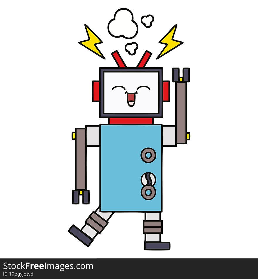 cute cartoon of a robot. cute cartoon of a robot