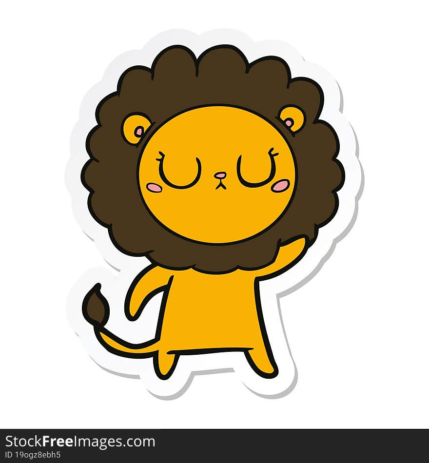 Sticker Of A Cartoon Lion