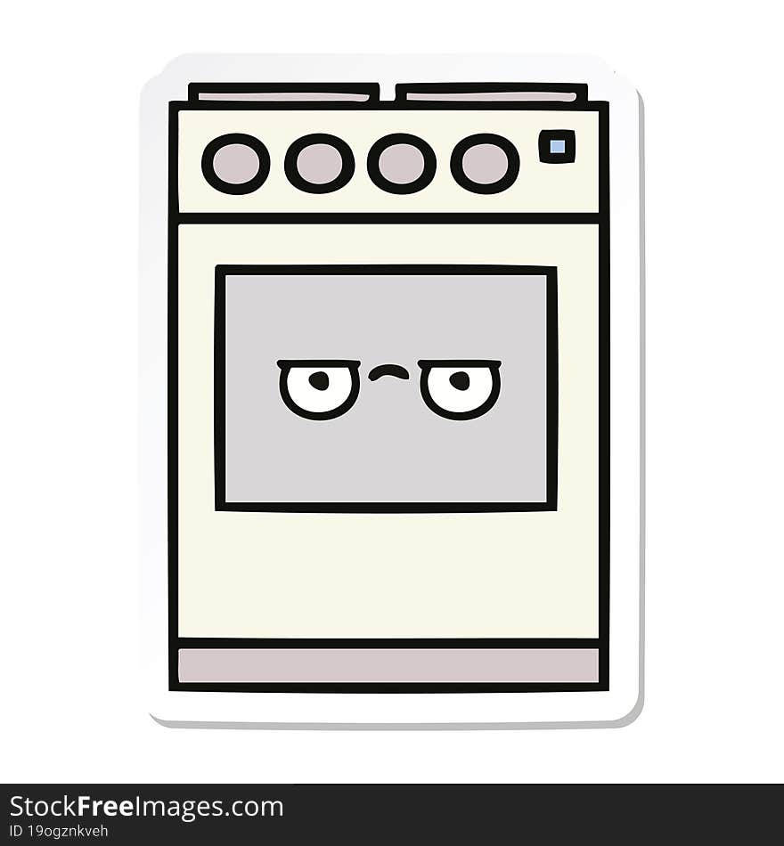 sticker of a cute cartoon kitchen oven