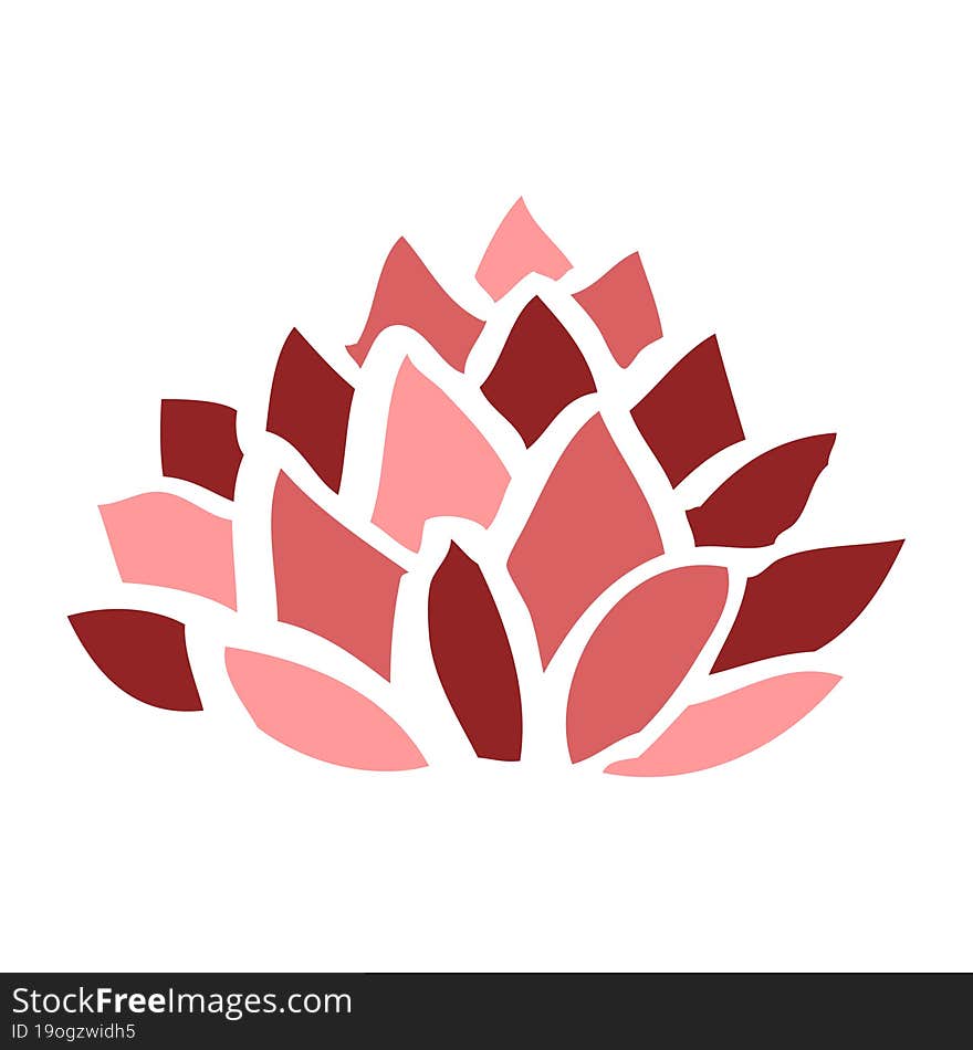 cartoon doodle flowering lotus