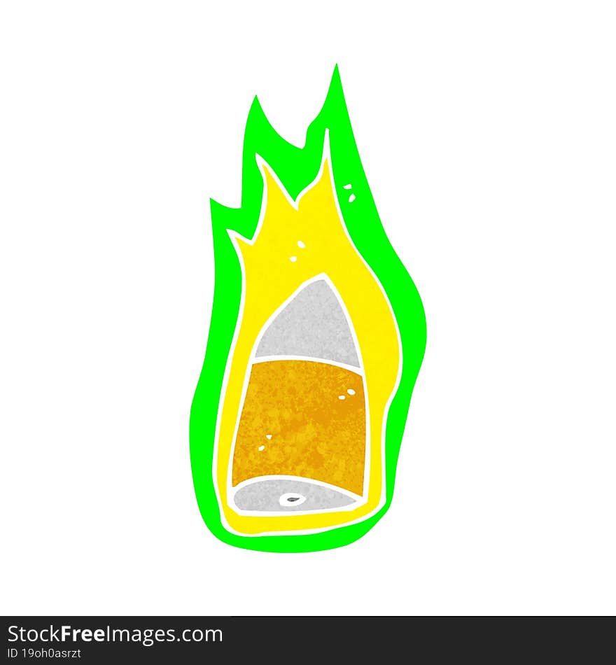 cartoon flaming bullet