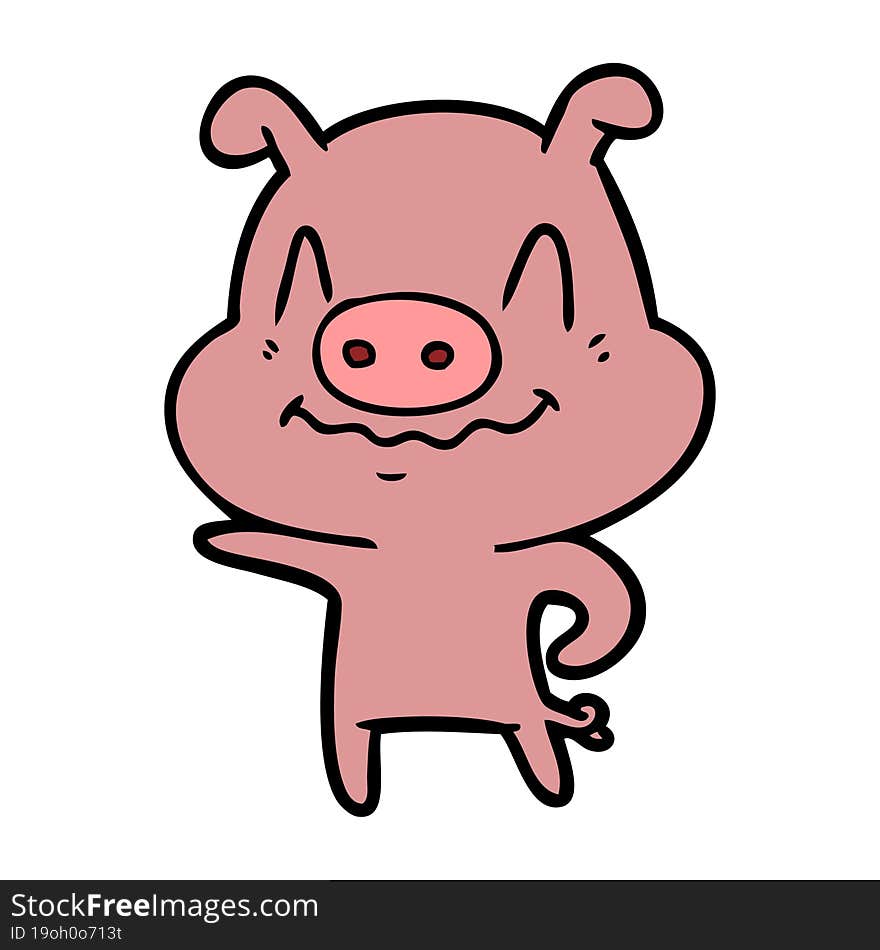 nervous cartoon pig. nervous cartoon pig