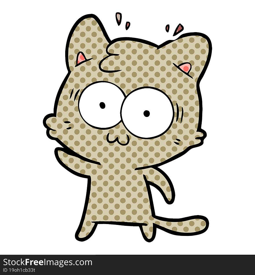 cartoon surprised cat. cartoon surprised cat