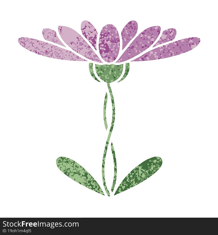 retro illustration style cartoon of a flower